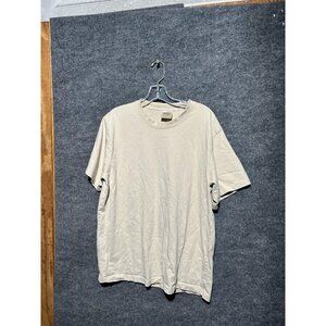 Maison Article Shirt Mens Large White Cotton Crewneck Short Sleeve Tee Basic